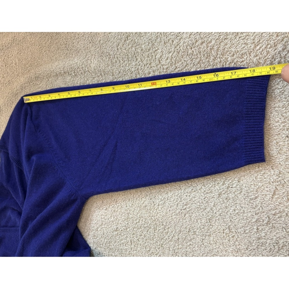Neiman Marcus Cashmere Sweater Womens 2X Royal Blue V-Neck 3/4 Sleeve Pullover - Picture 13 of 13